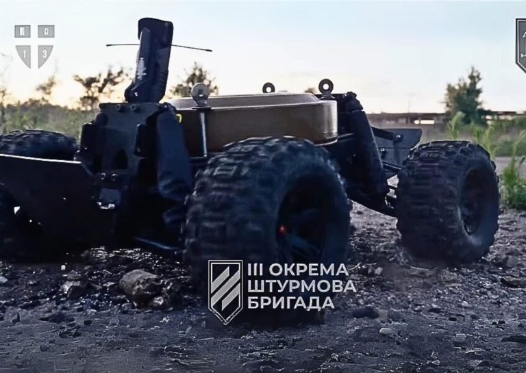 Ukrainian Ground Robots Play Key Role in First Drone-Led Capture of Russian Forces
