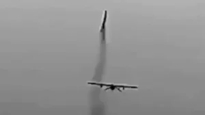 Ukrainian FP-2 Drone Seen Firing Rocket in Flight, Adding New Complication for Russian Air Defences