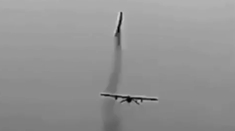 Ukrainian FP-2 Drone Seen Firing Rocket in Flight, Adding New Complication for Russian Air Defences