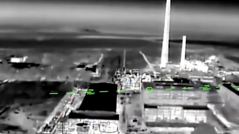 Thermal-style aerial image of the Crimea Titan industrial facility in Armyansk after a reported Ukrainian strike